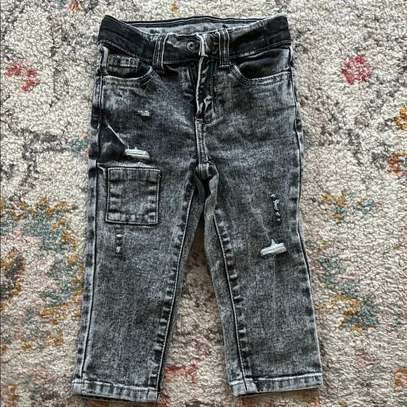 wonder nation Bottoms Wonder Nation Gray Distressed Jeans Slim